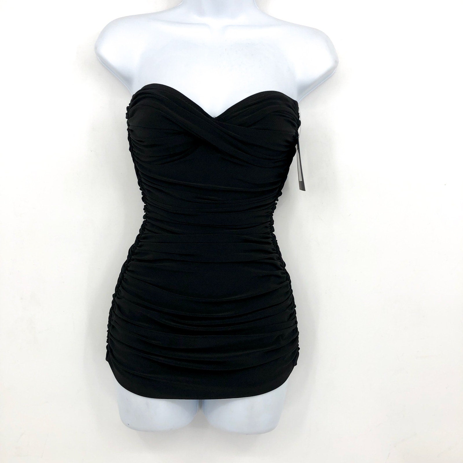 NORMA KAMALI Womens Walter Mio One Piece Swimsuit XS Black Strapless NWT