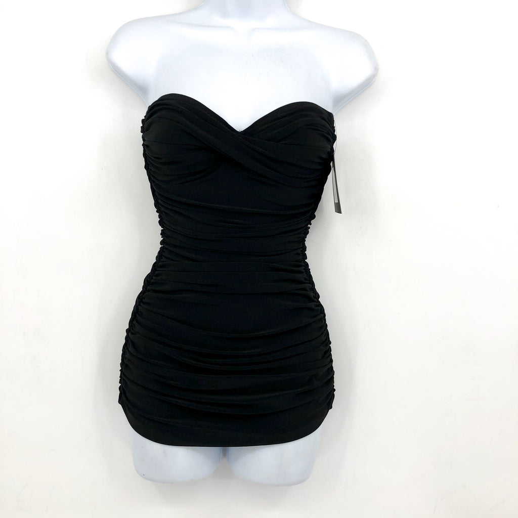 NORMA KAMALI Womens Walter Mio One Piece Swimsuit XS Black Strapless NWT