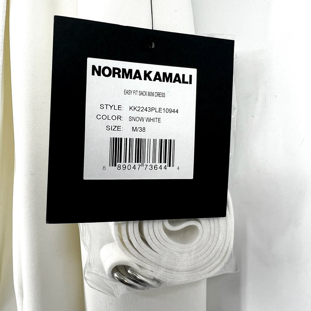 NORMA KAMALI Women's Easy Fit Sack Mini Dress Medium 38 Snow White Blazer NWT