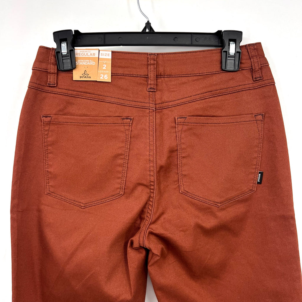 PRANA Women's Kayla Skinny Jeans Size 2 26x32 Brown High Rise Stretch NWT