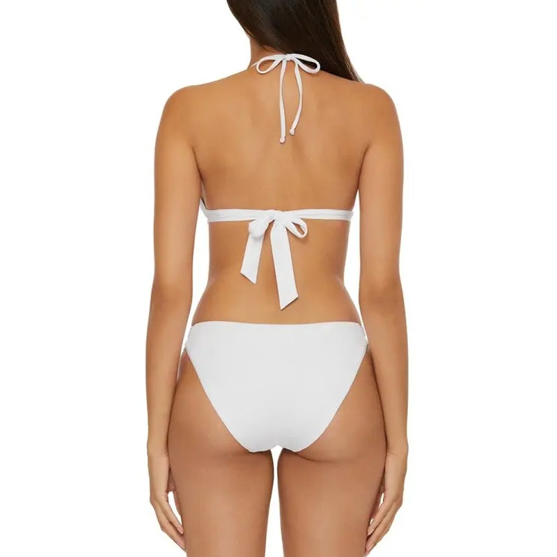 BECCA Women's Colette American Fit Bikini Bottom Small White Cheeky Coverage NWT