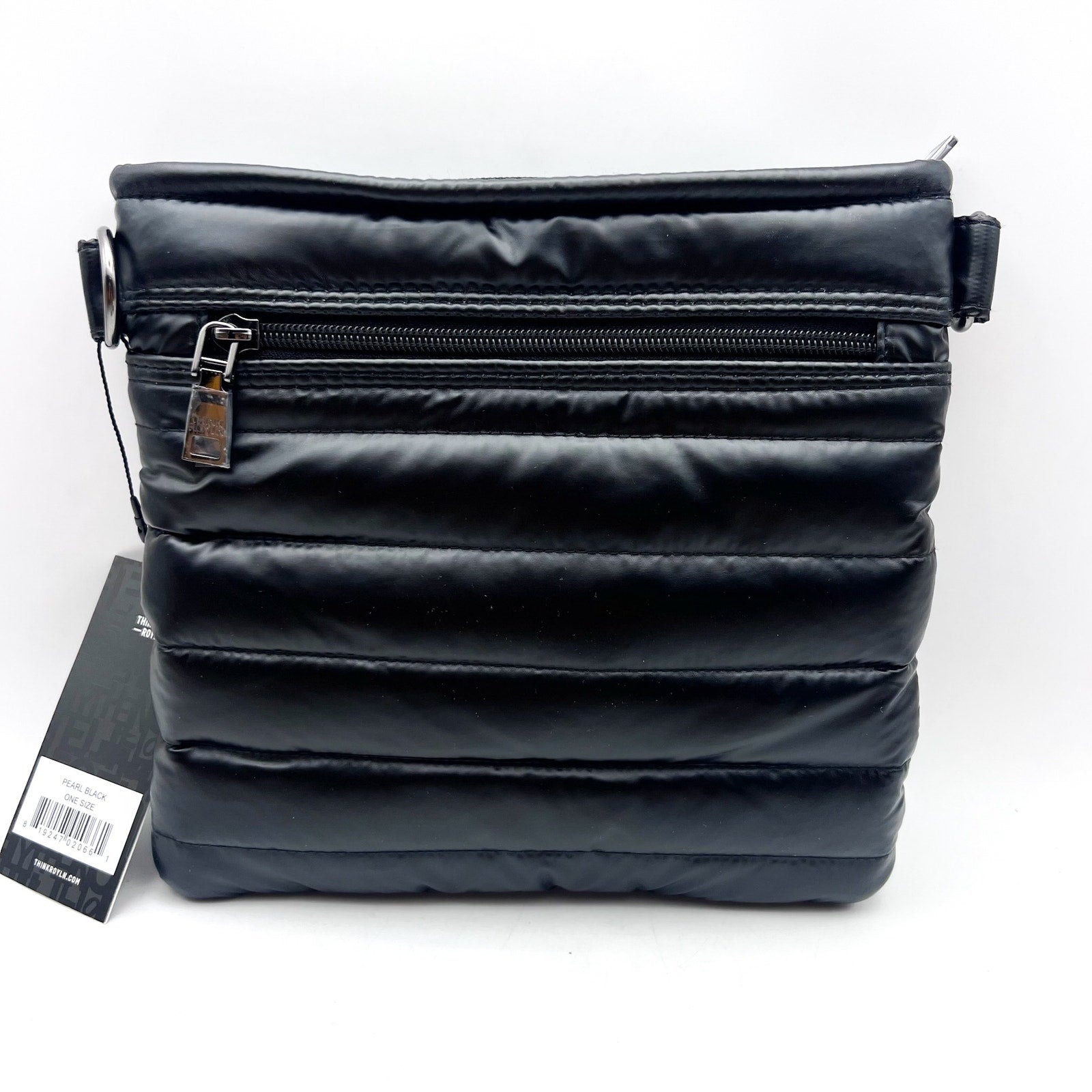 THINK ROYLN Women's Sidewalk Crossbody Bag Small Pearl Black Quilted NWT