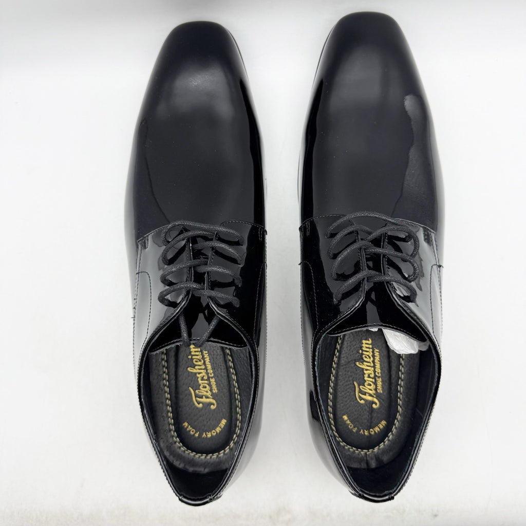 FLORSHEIM Mens Tux Plain Toe Oxford Dress Shoes 13 EEE Black Patent Leather NIB