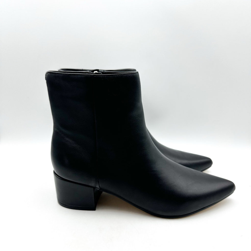 Marc Fisher LTD Womens Leonna Ankle Boots Size 8.5 M Black Leather Heels NWOB
