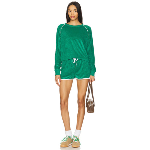 BEACH RIOT Women's Rynn Velour Shorts Large Forest Park Drawstring NWT