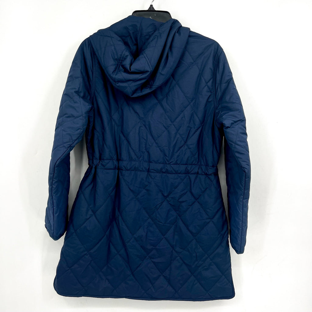 L.L BEAN Womens Bean's Cozy Quilted Coat Medium Petite Blue Mid-Length NWOT