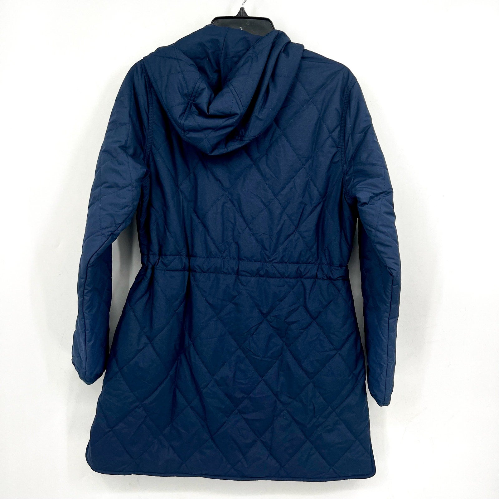 L.L BEAN Womens Bean's Cozy Quilted Coat Medium Petite Blue Mid-Length NWOT