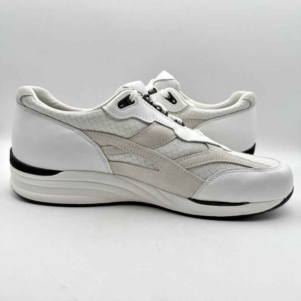 SAS Mens Journey Mesh Walking Sneakers US 14.5 Wide EU 47.5 White Suede NWOB