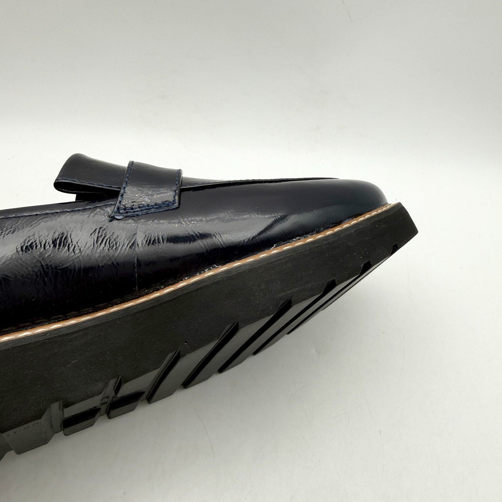 Naturalizer Womens Adiline Flat Loafers 11 Narrow Blue Leather Slip On NWOB