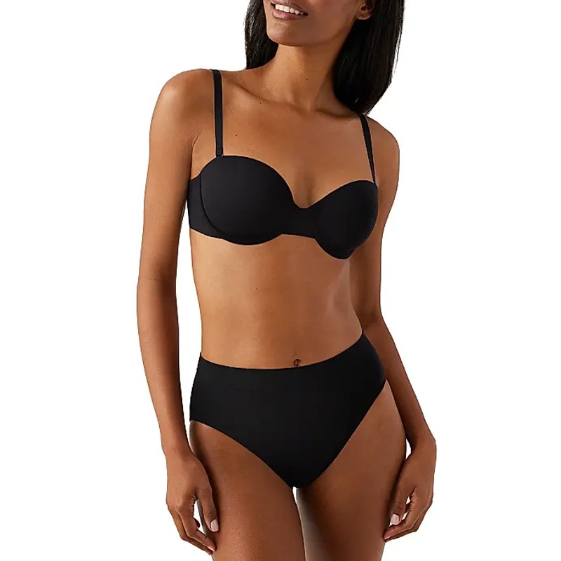WACOAL Comfort First Strapless T-Shirt Bra 36D Black Seamless Convertible NWT