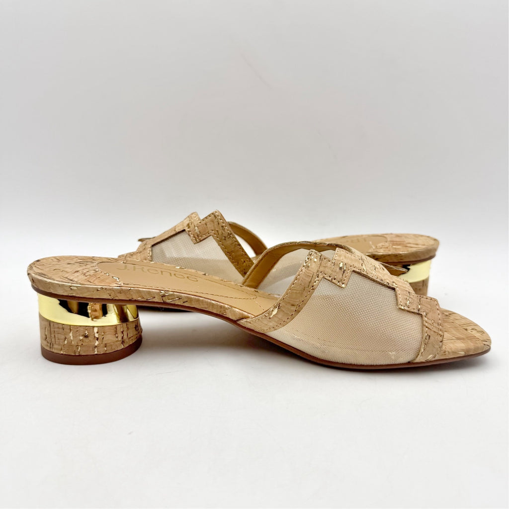 J. Renee Womens Amorra Heeled Sandals US 8.5 M Natural Gold NWOB