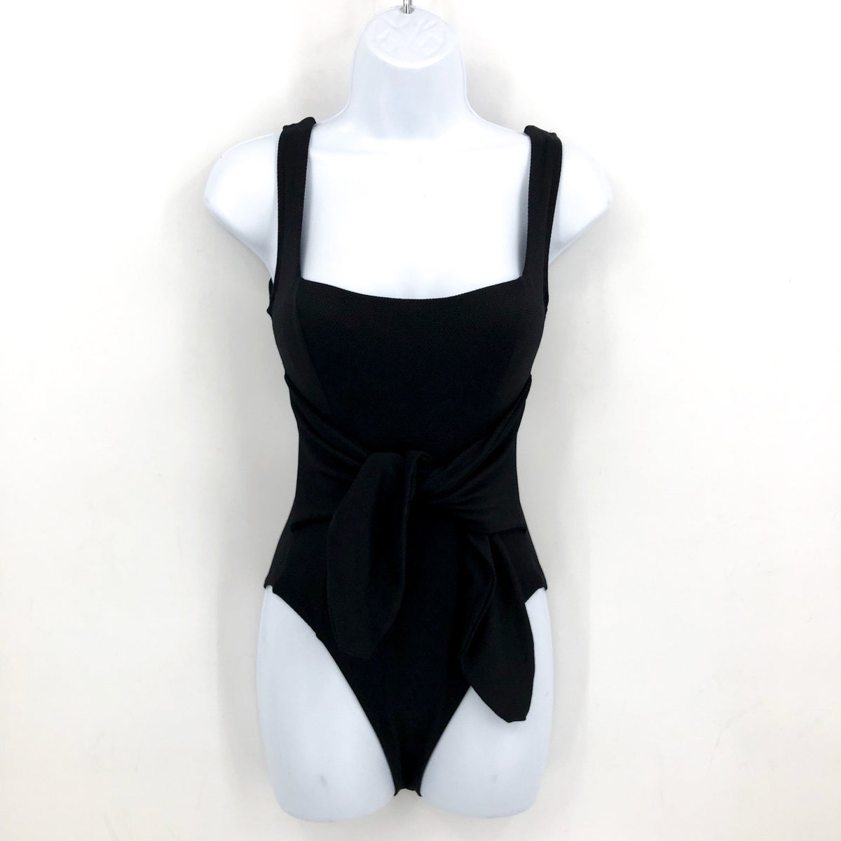 L*SPACE Women's Balboa Classic One Piece Swimsuit Small Black Tie Waist NWT