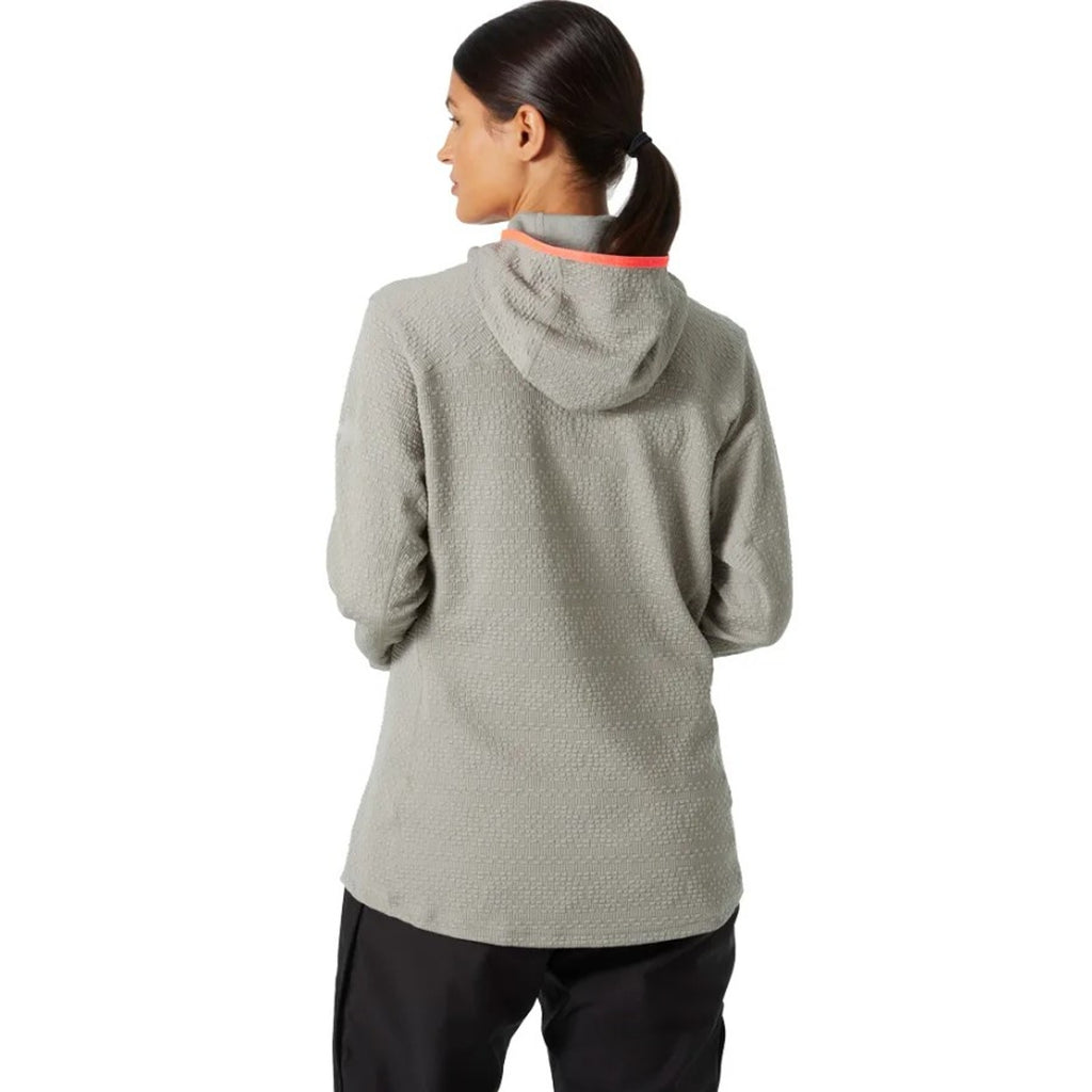 HELLY HANSEN Womens Powderqueen Jacket Medium Grey Terrazzo Midlayer Hood NWT