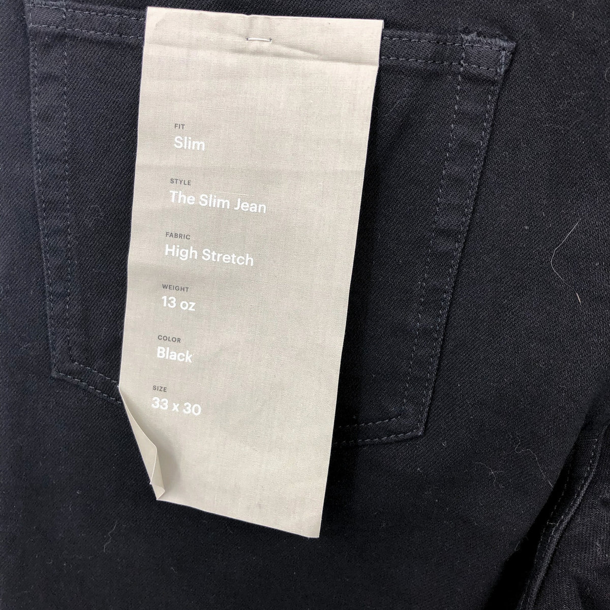 EVERLANE UNIFORM Men's The Slim Jeans 33x30 Black 4-Way Stretch Organic NWT