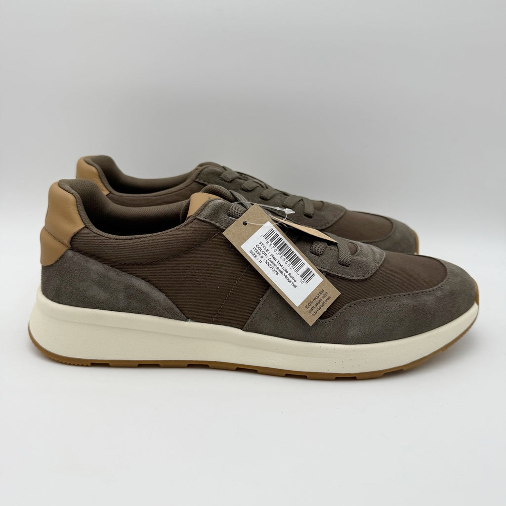 Toms Mens Travel Lite Retro Casual Sneakers Size 11 EU 44 Olive Brown Suede NIB