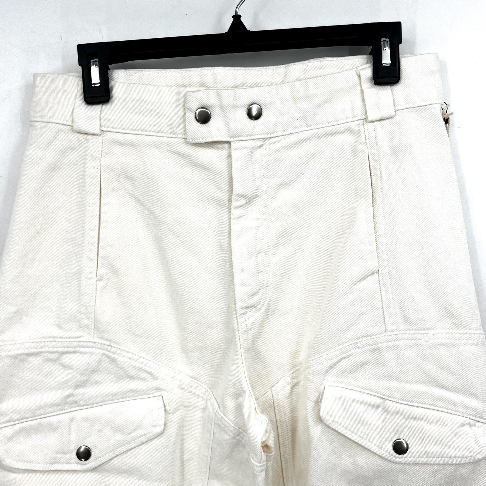 LACAUSA Women's Diego Cargo Trouser Jeans Size 8 Parchment White High Rise NWT
