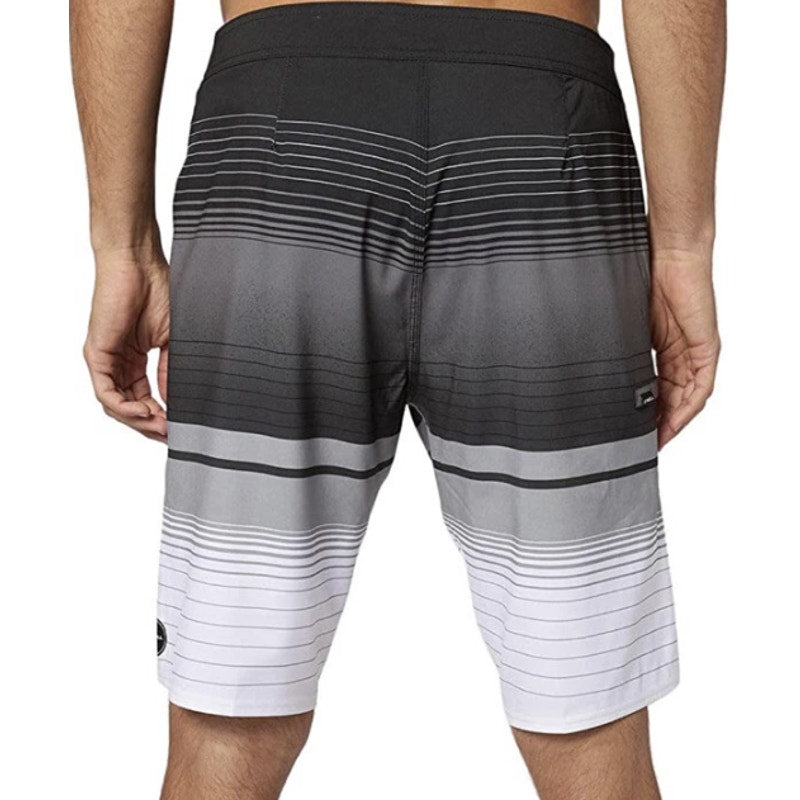 O'NEILL Mens Hyperfreak Lincoln Board Short Size 30 Small Black Grey Stripe NWOT