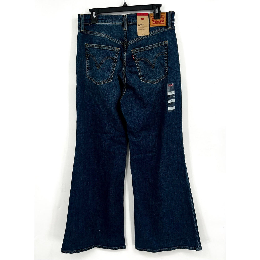 LEVI'S Womens Ribcage Bell Jeans 32x32 US 14 Blue New York Moment A75030002 NWT