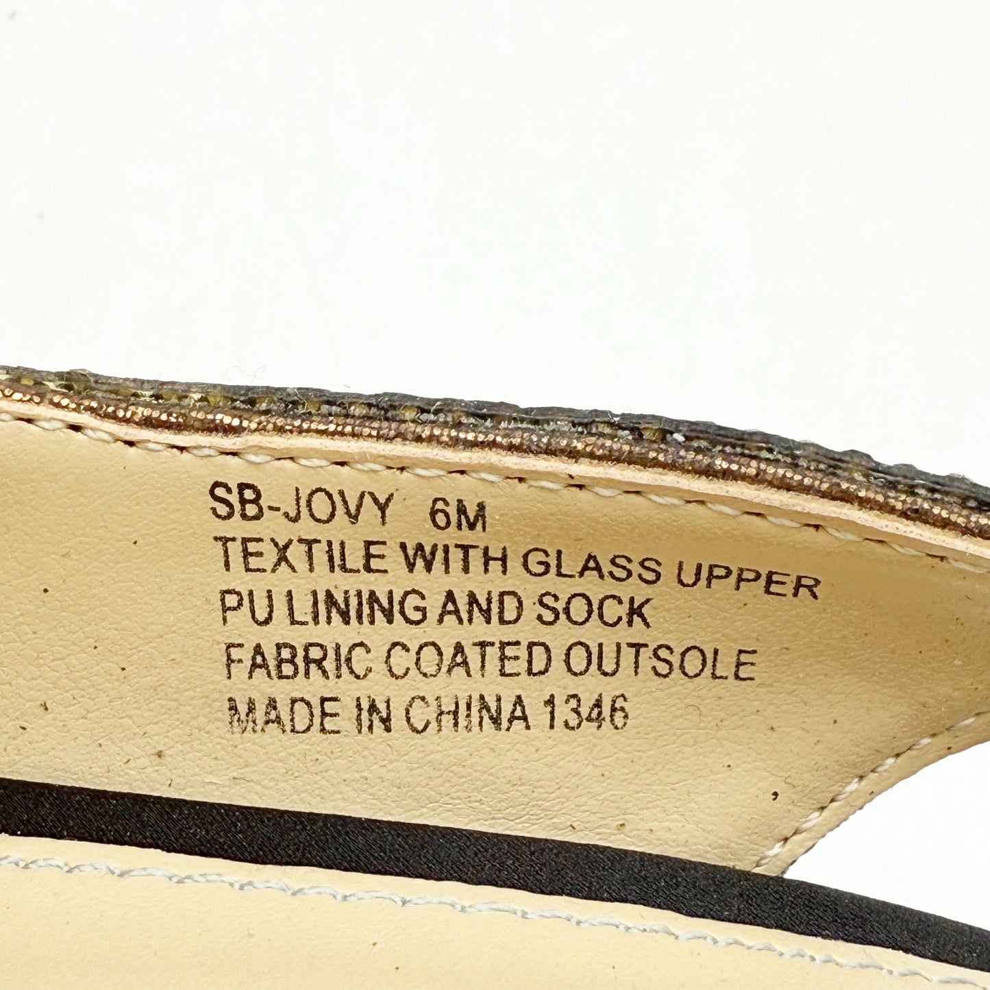 Betsey Johnson Womens Mina Heeled Sandals US 6 M Black Gold Rhinestone NWOB