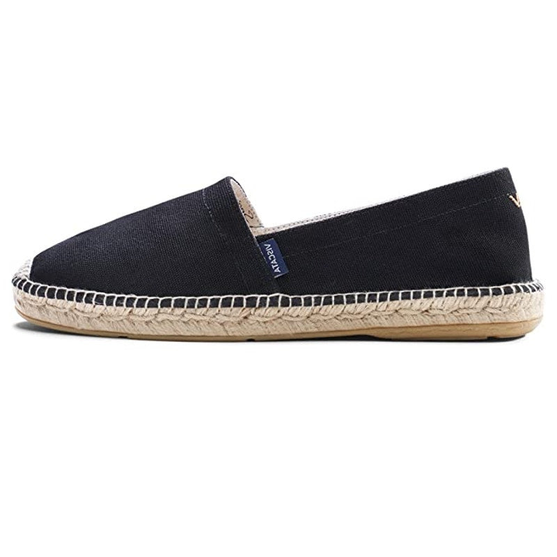 VISCATA Mens Sitges Espadrille Flats EU 42 US 9 Black Slip On NIB