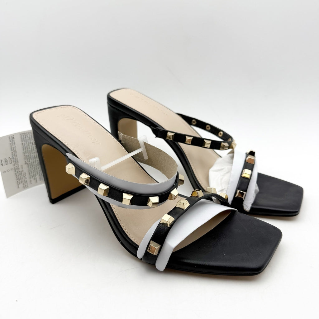 The Drop Womens Avery Heeled Sandals US 8 EU 39 Black Gold Studded NWOB