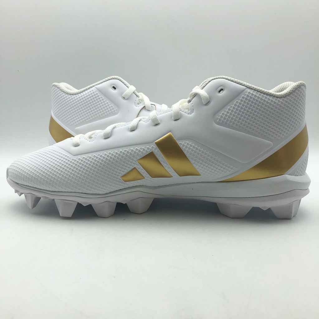 Adidas Mens Adizero Impact 2 Molded Football Cleats Size 13 White Gold NWOB