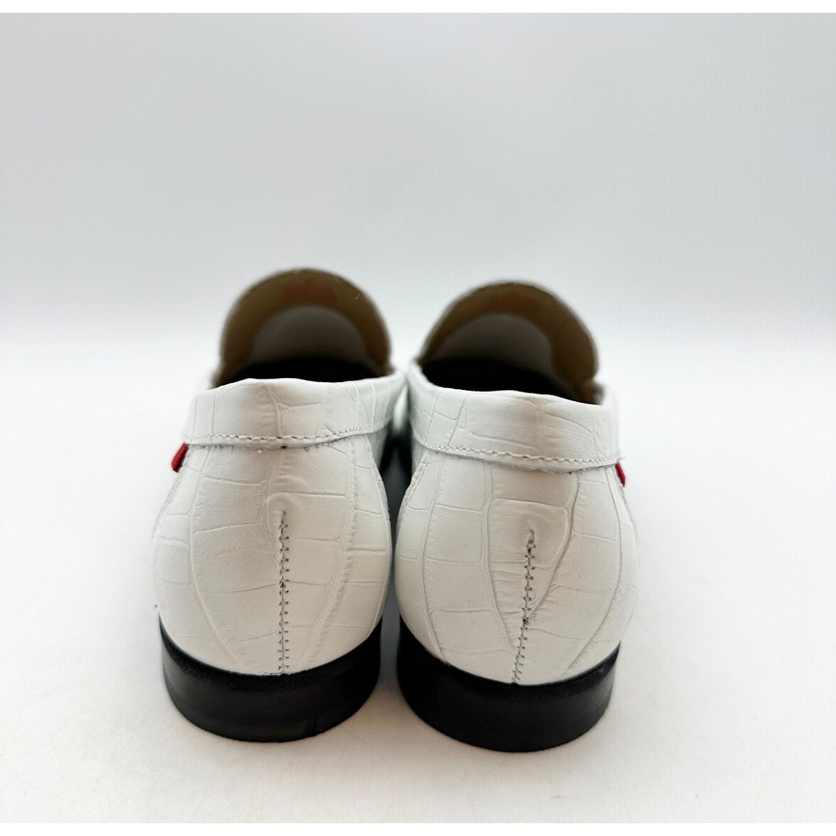 Marc Joseph New York Womens Madison Ave Loafers Size 5 M White Croco Leather NIB
