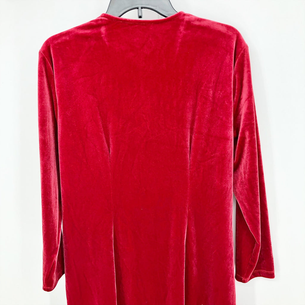 ANNE KLEIN Women's Velvet Wrap Dress Titian Red XS