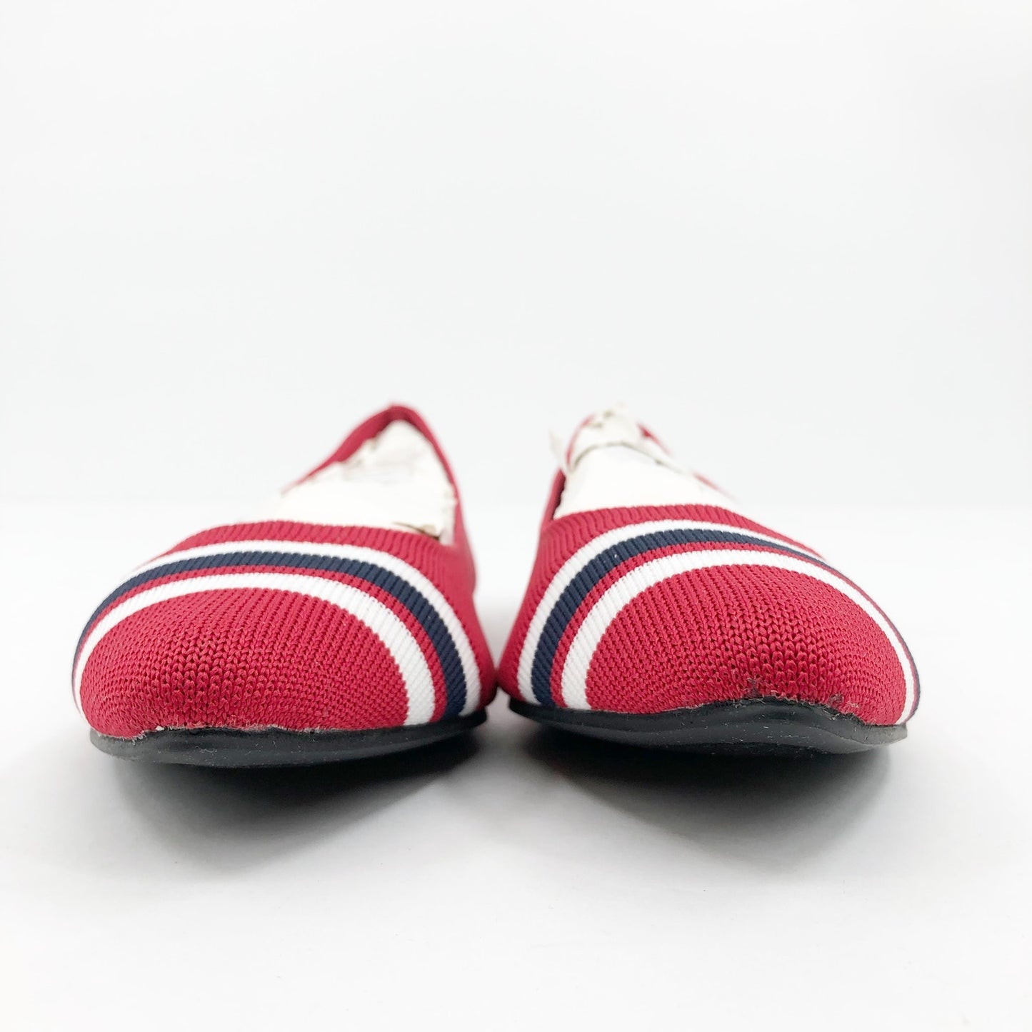 MIA Women's  Emme Flyknit Ballet Flats Shoes Size 6 Red Stripes Pointed Toe