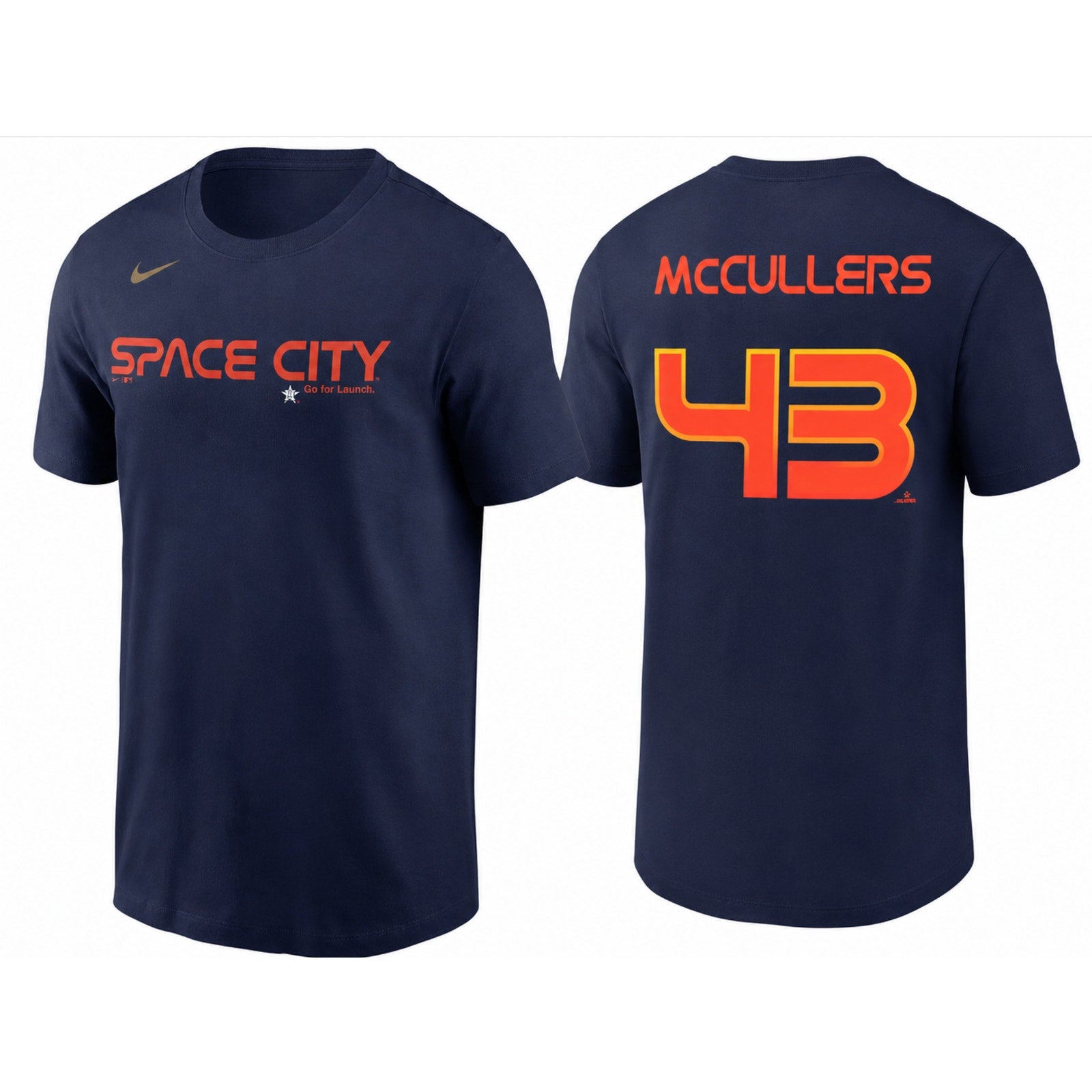 Nike Houston Astros Space City Connect McCullers 43 T-Shirt Medium Navy Blue NWT