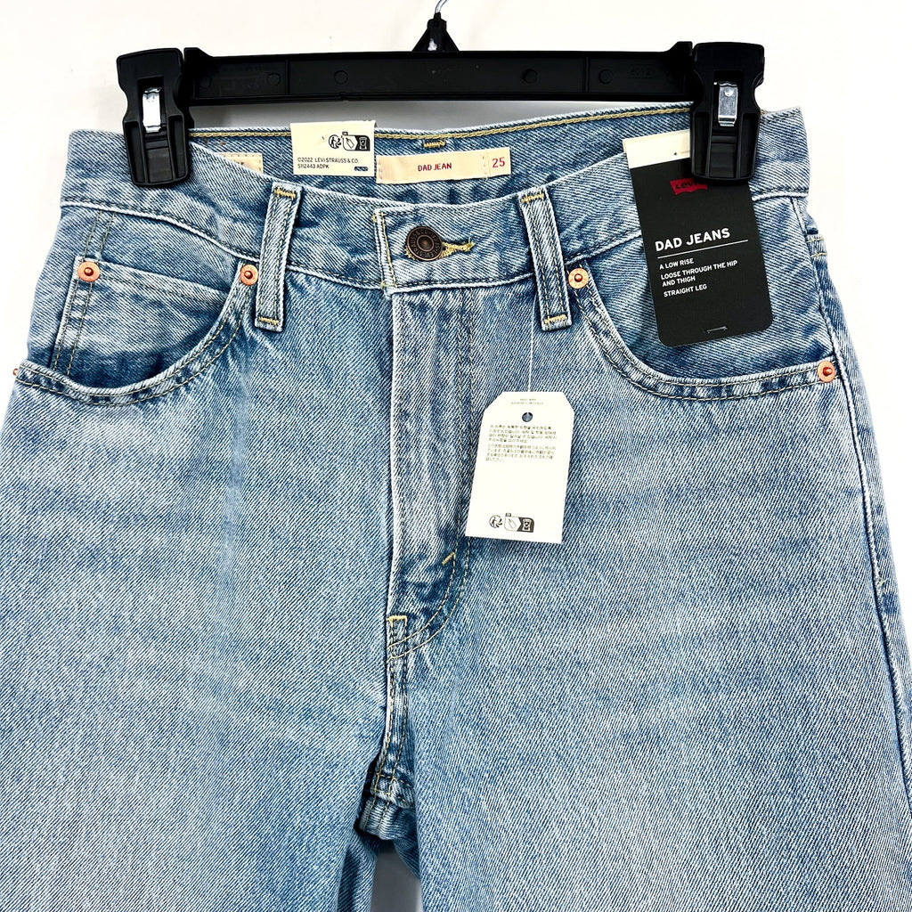 LEVI'S Womens Dad Straight Jeans 25x30 Size 0 Far And Wide Light 79770-0019 NWT
