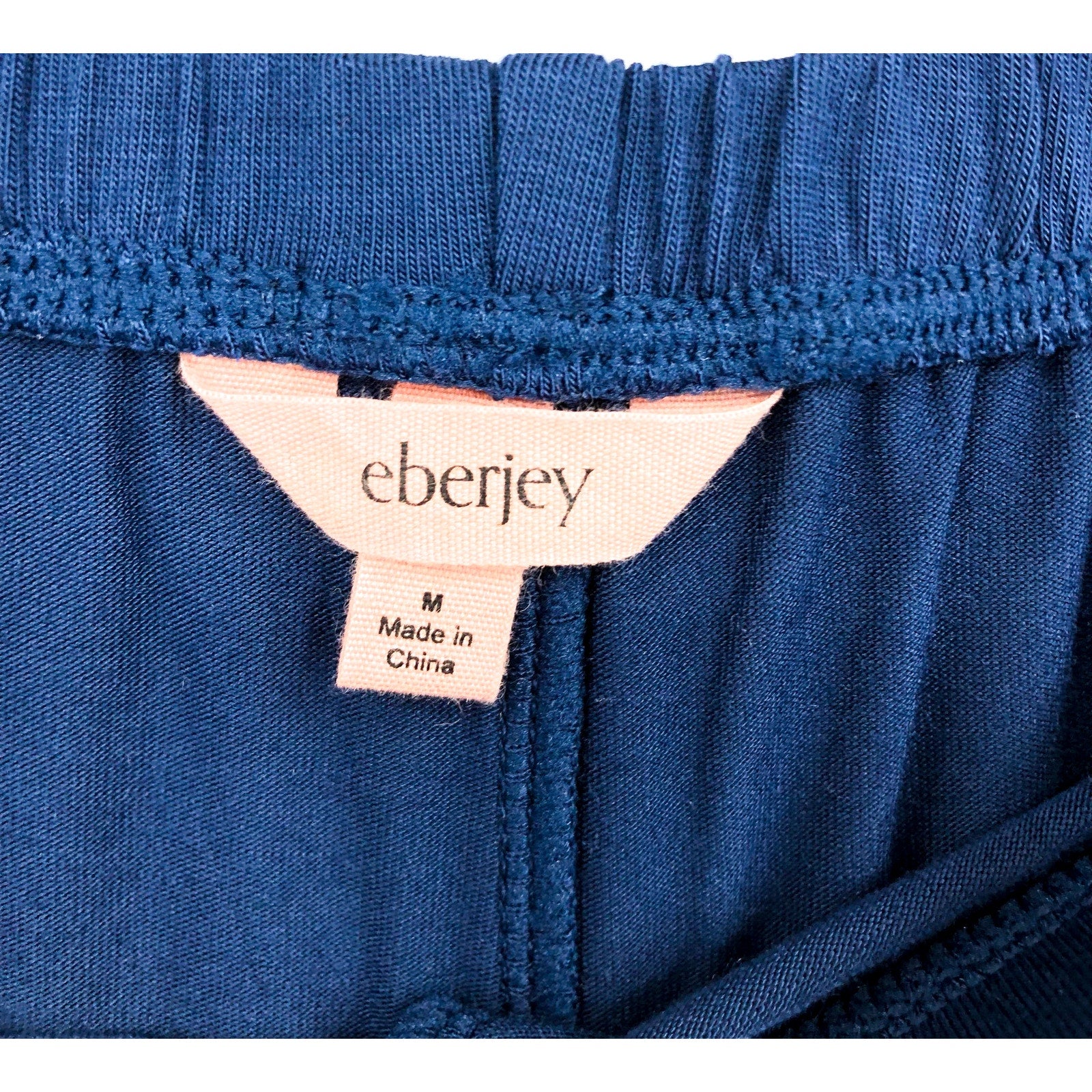 EBERJEY Women's Gisele Shortie PJ Set Medium Navy Blue Ivory TENCEL Modal NWT