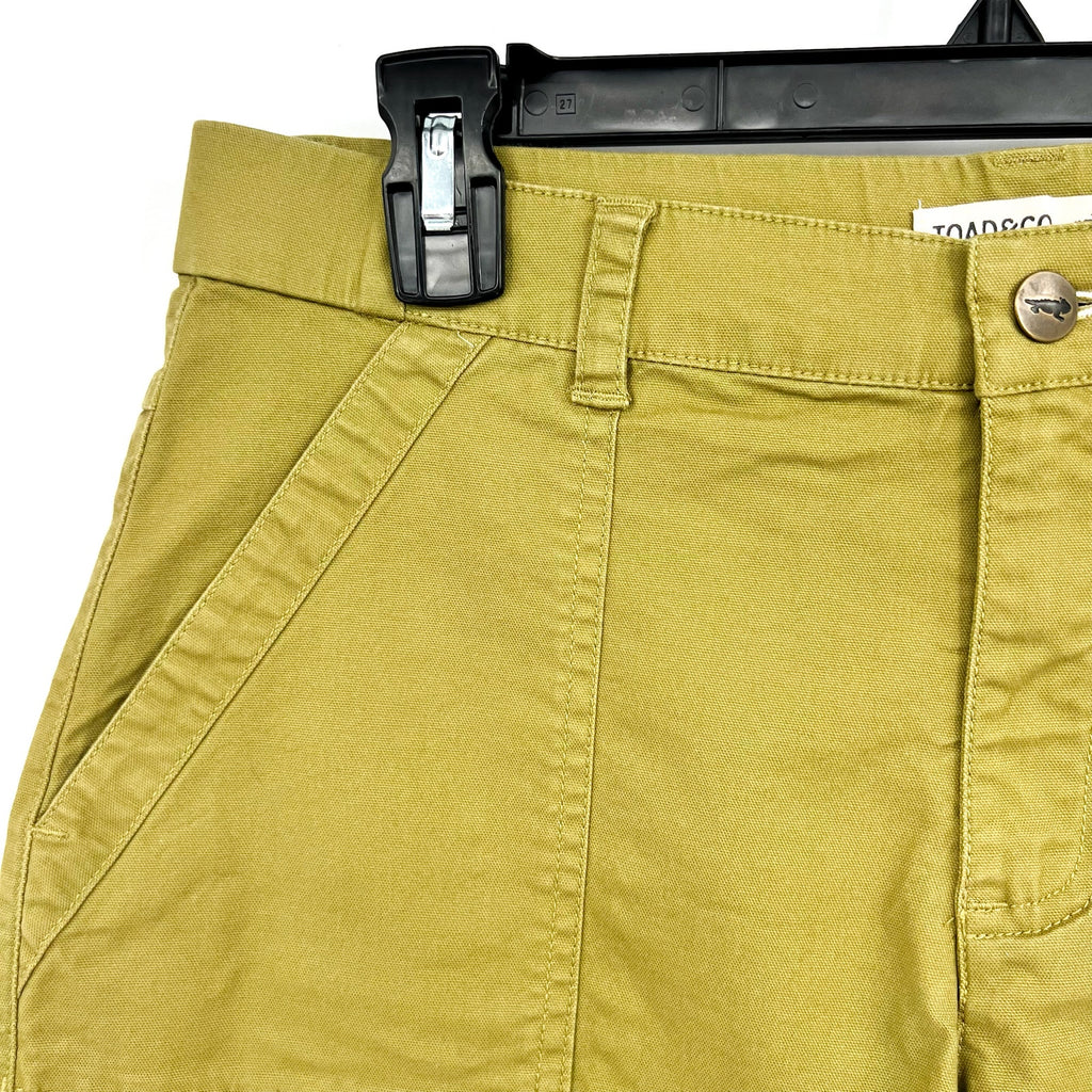TOAD & CO. Women's Earthworks Camp Shorts Size 10 Moss Green Mid Rise NWT