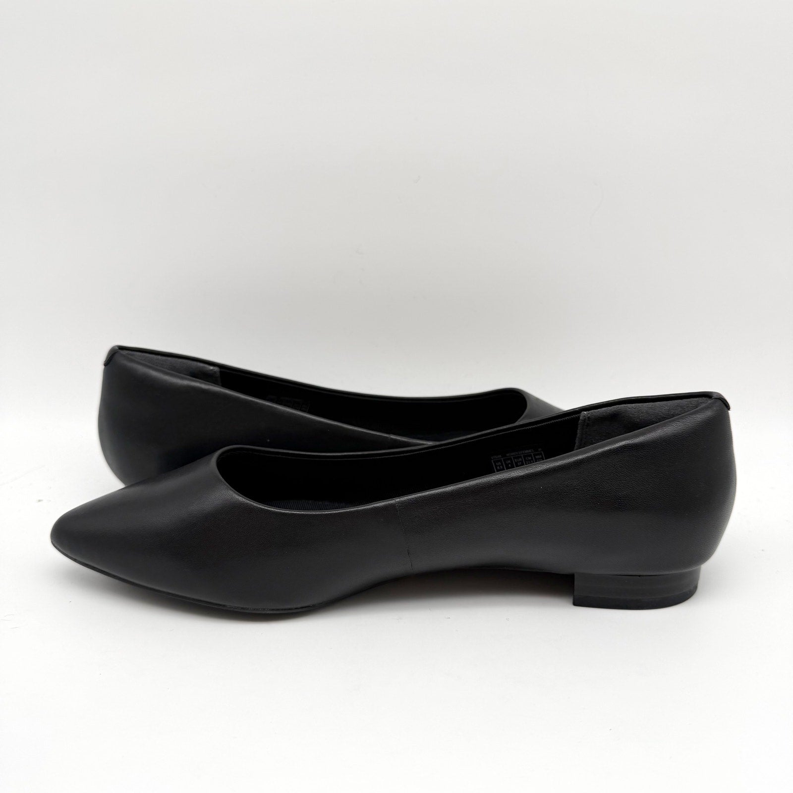 Rockport Womens Total Motion Adelyn Ballet Flats US 6.5 Wide Black Leather NIB
