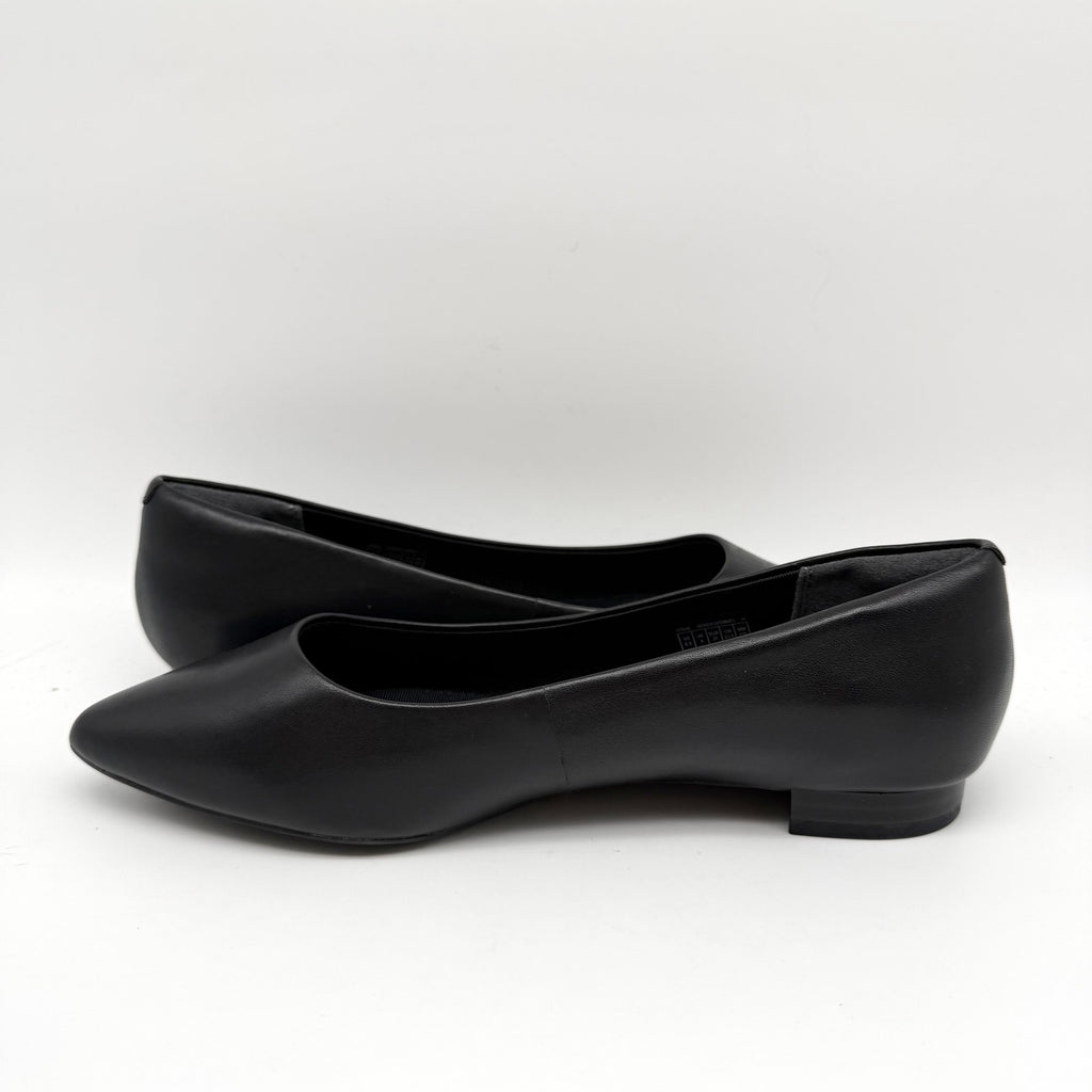 Rockport Womens Total Motion Adelyn Ballet Flats US 6.5 Wide Black Leather NIB