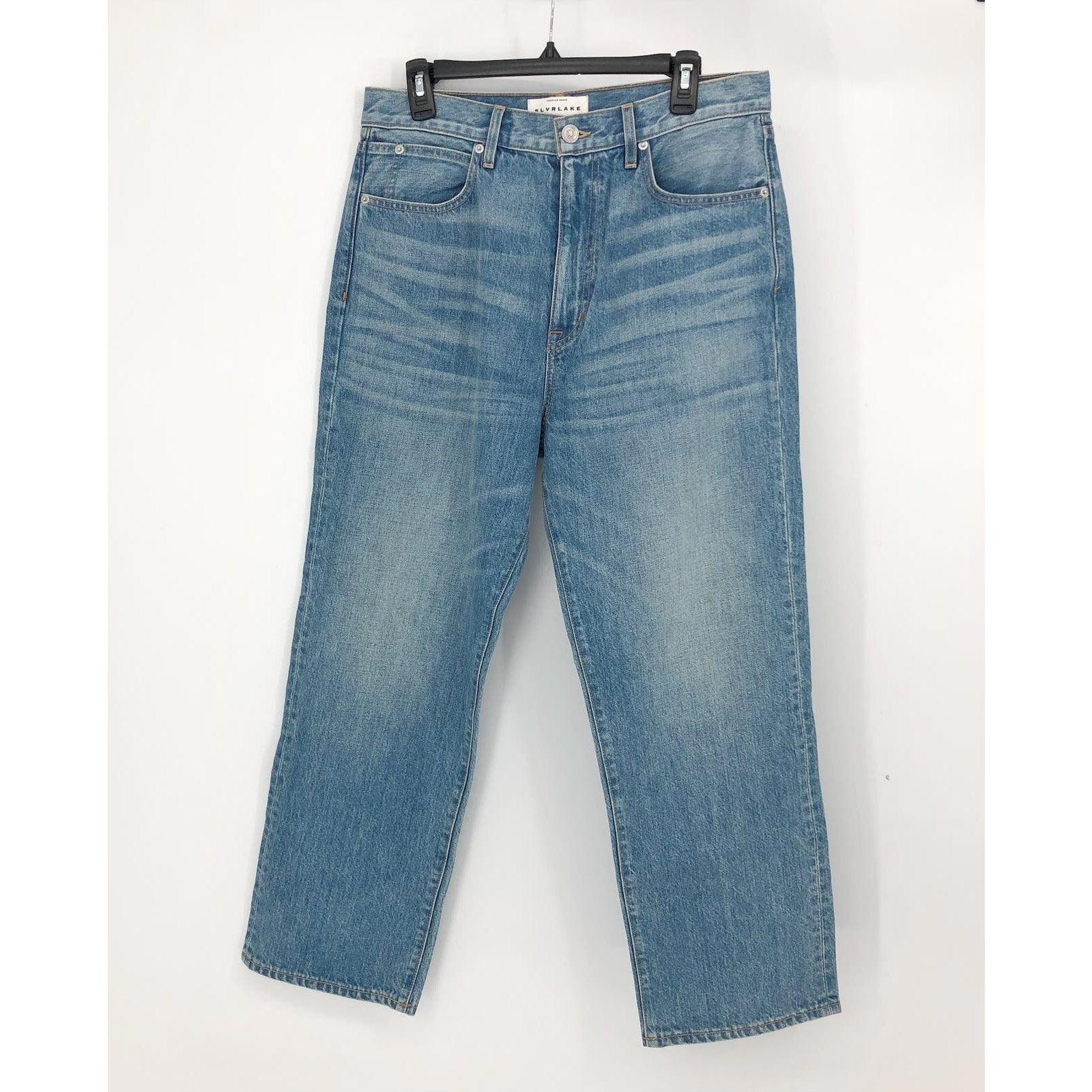 SLVRLAKE Womens London Crop Jeans Size 32 US 14 Love Matters Blue High Rise NWOT
