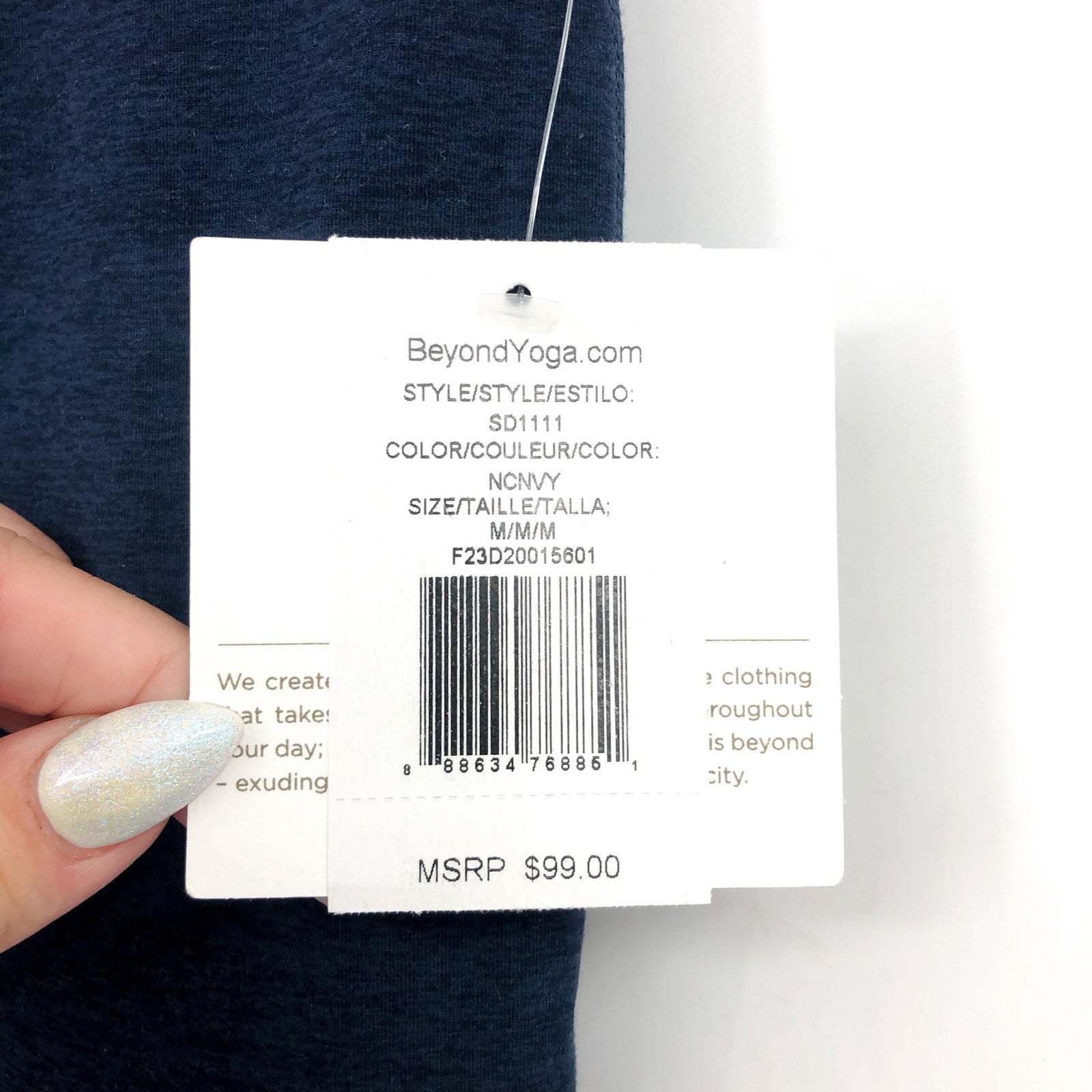 BEYOND YOGA Women's Practice Bootcut Pants Medium Navy Blue Spacedye NWT