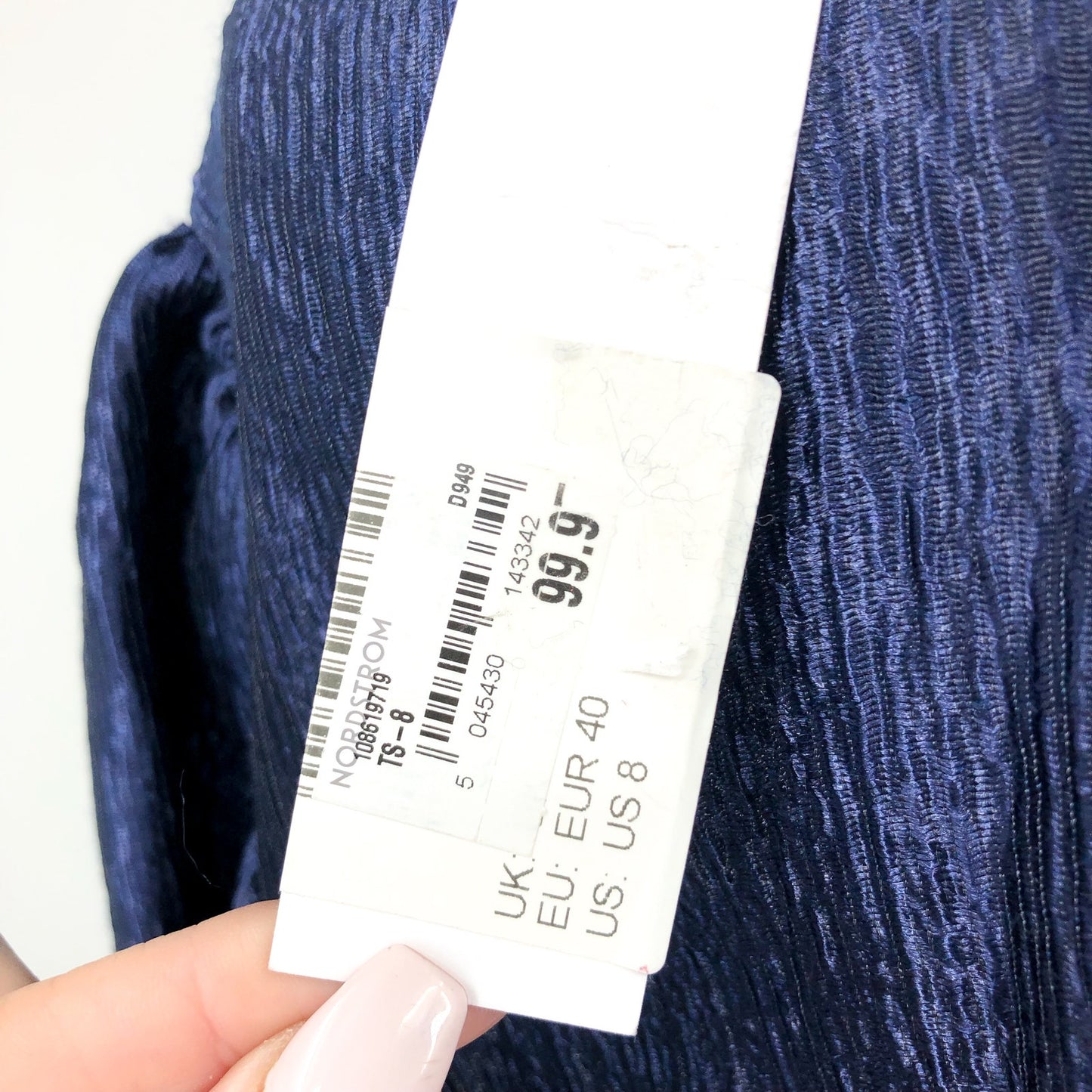 TOPSHOP Open Back Midi Dress Size 8 Midnight Blue Textured Jacquard Boho NWT