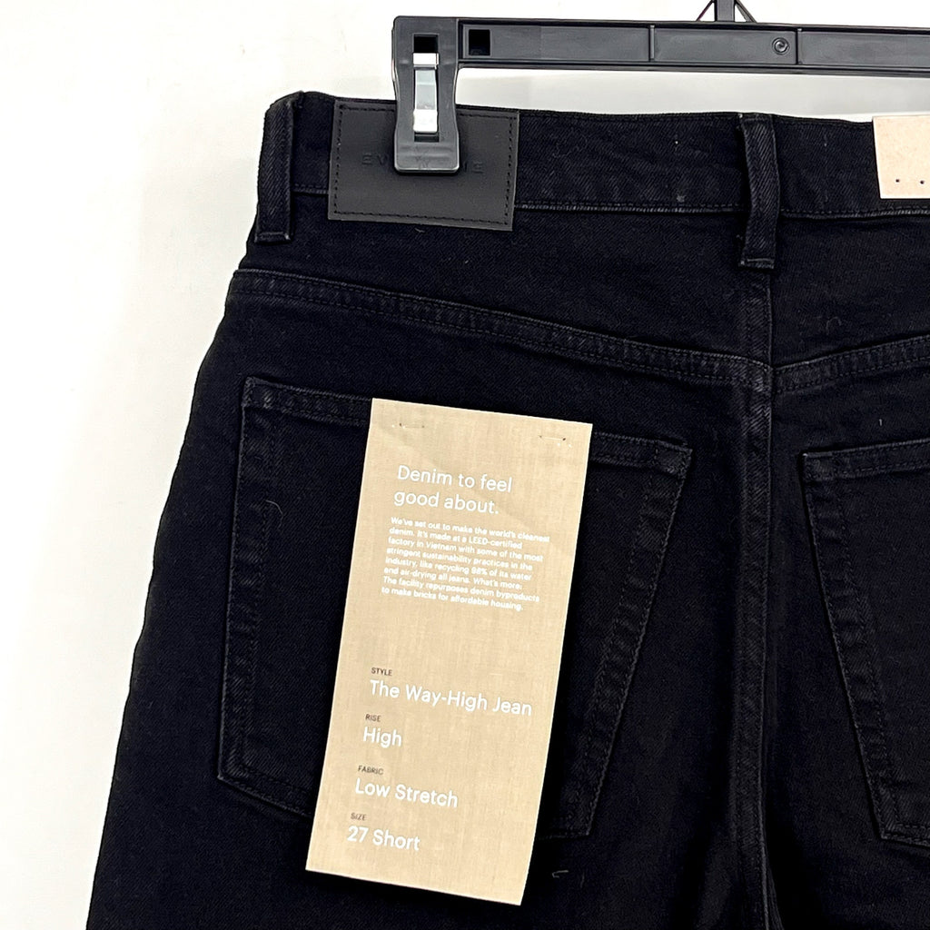 EVERLANE Women's The Way-High Jeans 27x25 Size 4 Coal Black Low Stretch NWT