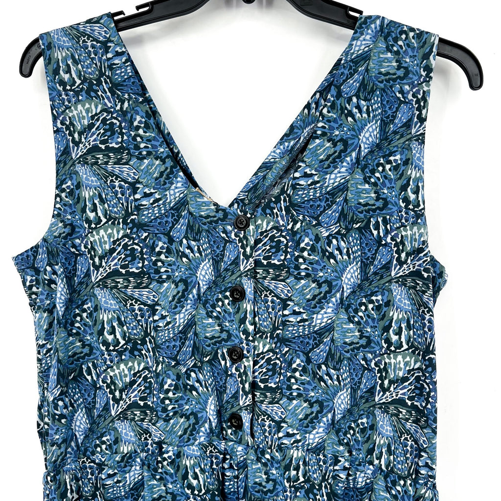 TOAD & CO Women's Sunkissed Liv Romper XL Blue Iris Butterfly Sleeveless NWT