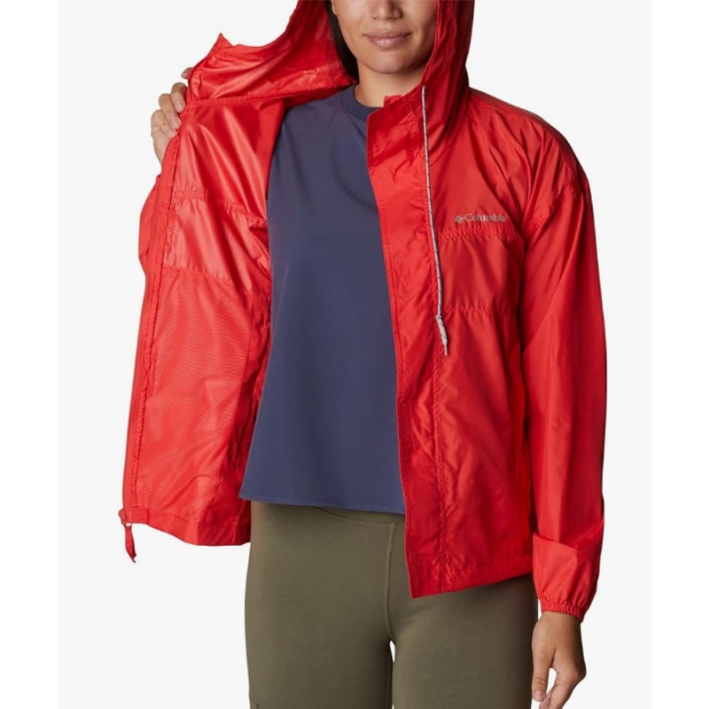 Columbia Womens Flash Challenger Windbreaker Jacket Small Red Hooded NWT