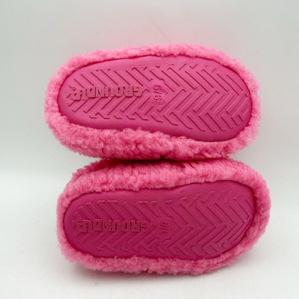 Barbie Toddler Girls Ground Up Spa Slippers US 5-6 Small Pink Faux Fur NIB