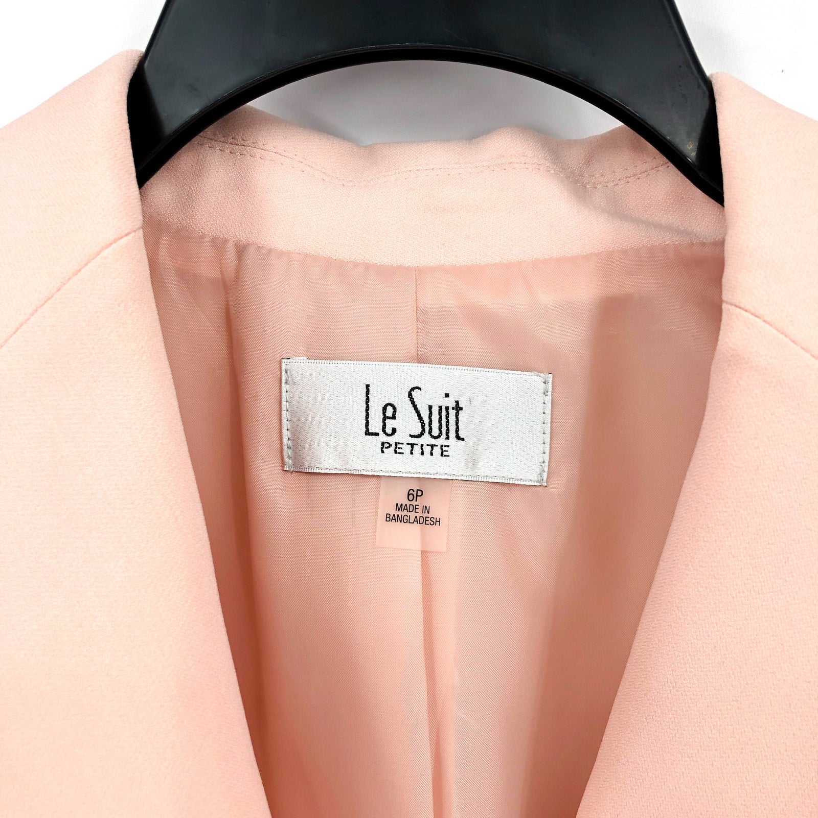 LE SUIT Womens 2 Button Suit Jacket 6 PETITE Light Blossom Pink Notch Blazer NWT