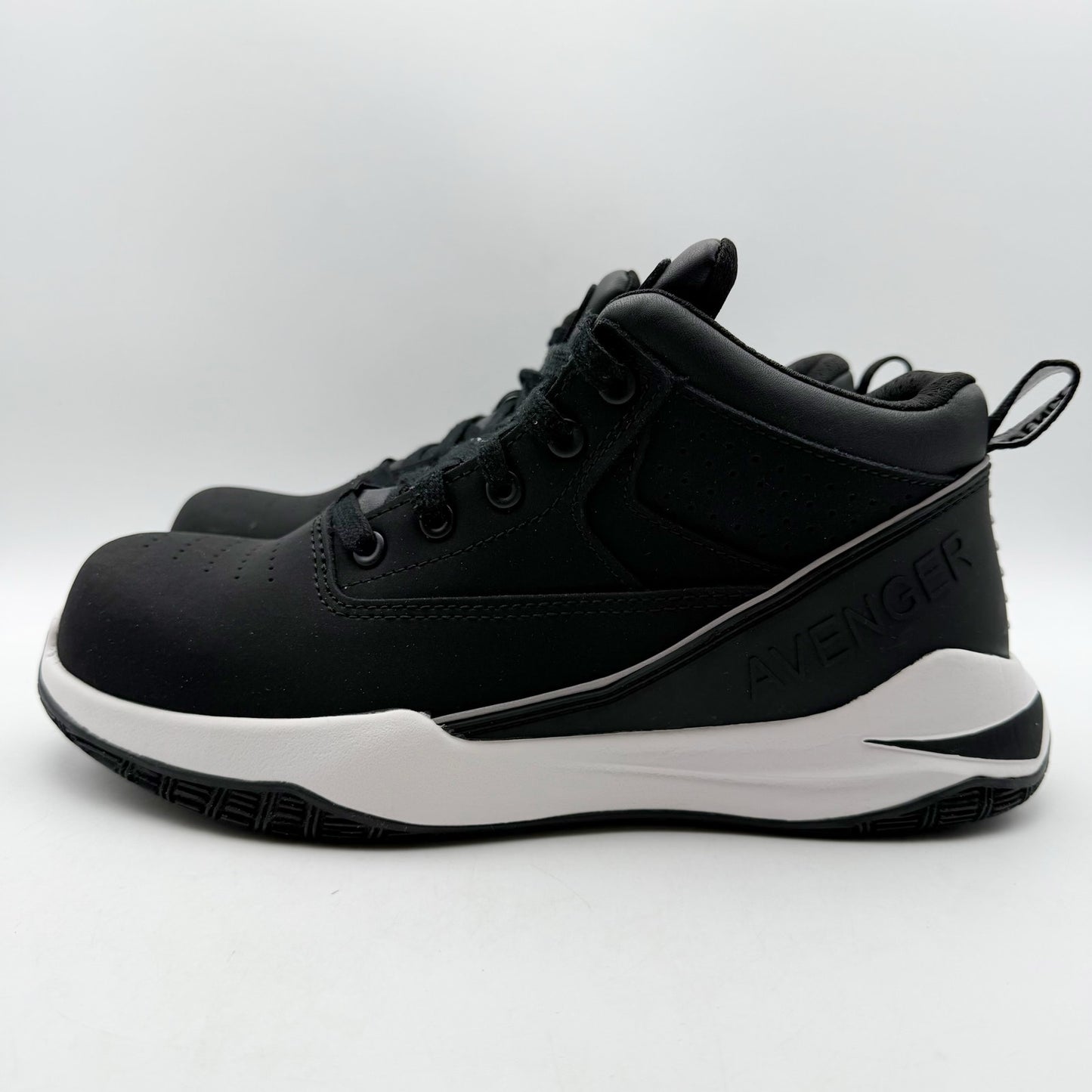 Avenger Mens Reaction SR CT Work Sneakers US 8 D EU 41.5 Black White NIB