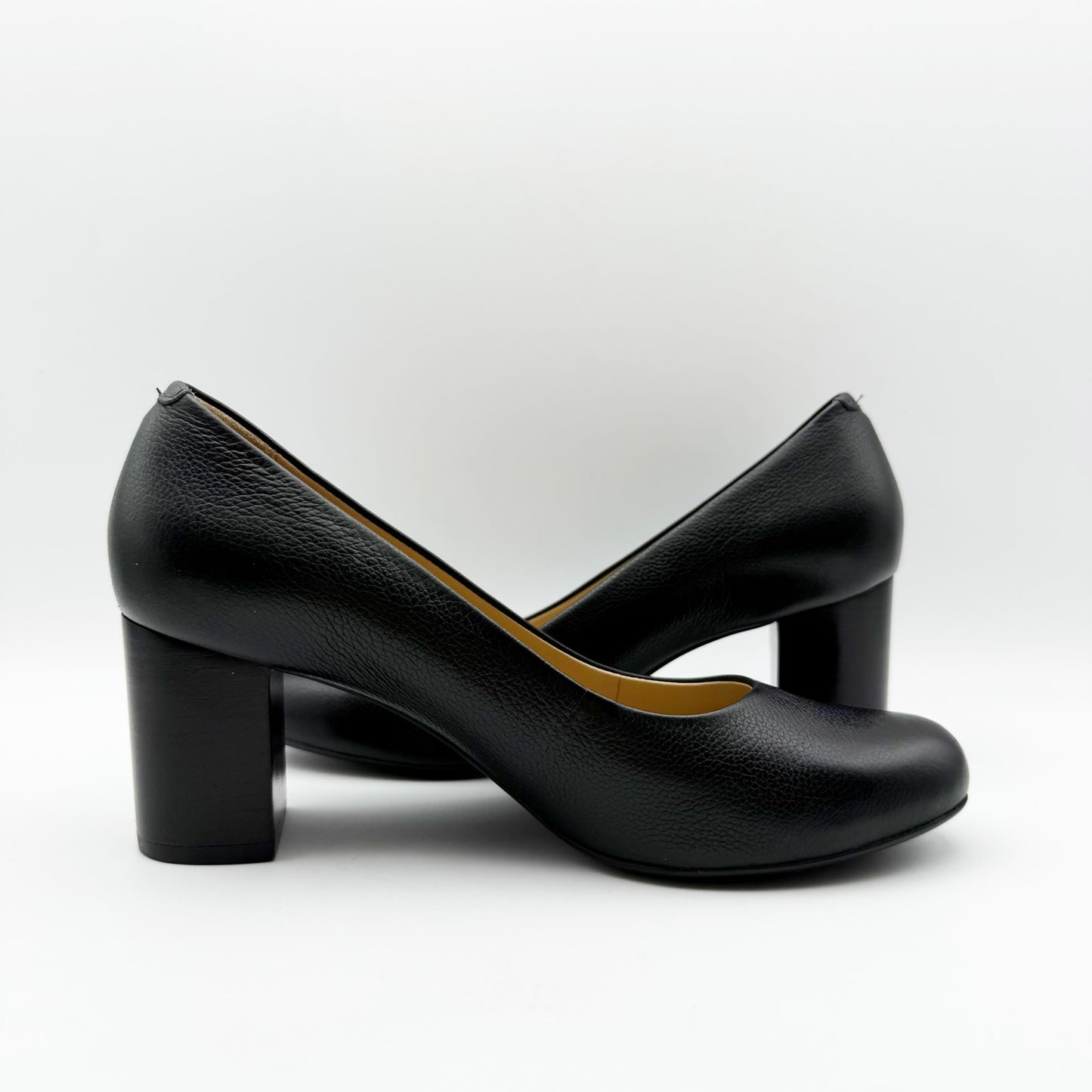 Marc Joseph New York Womens Midtown Pumps US 7 Black Leather Round Toe NIB