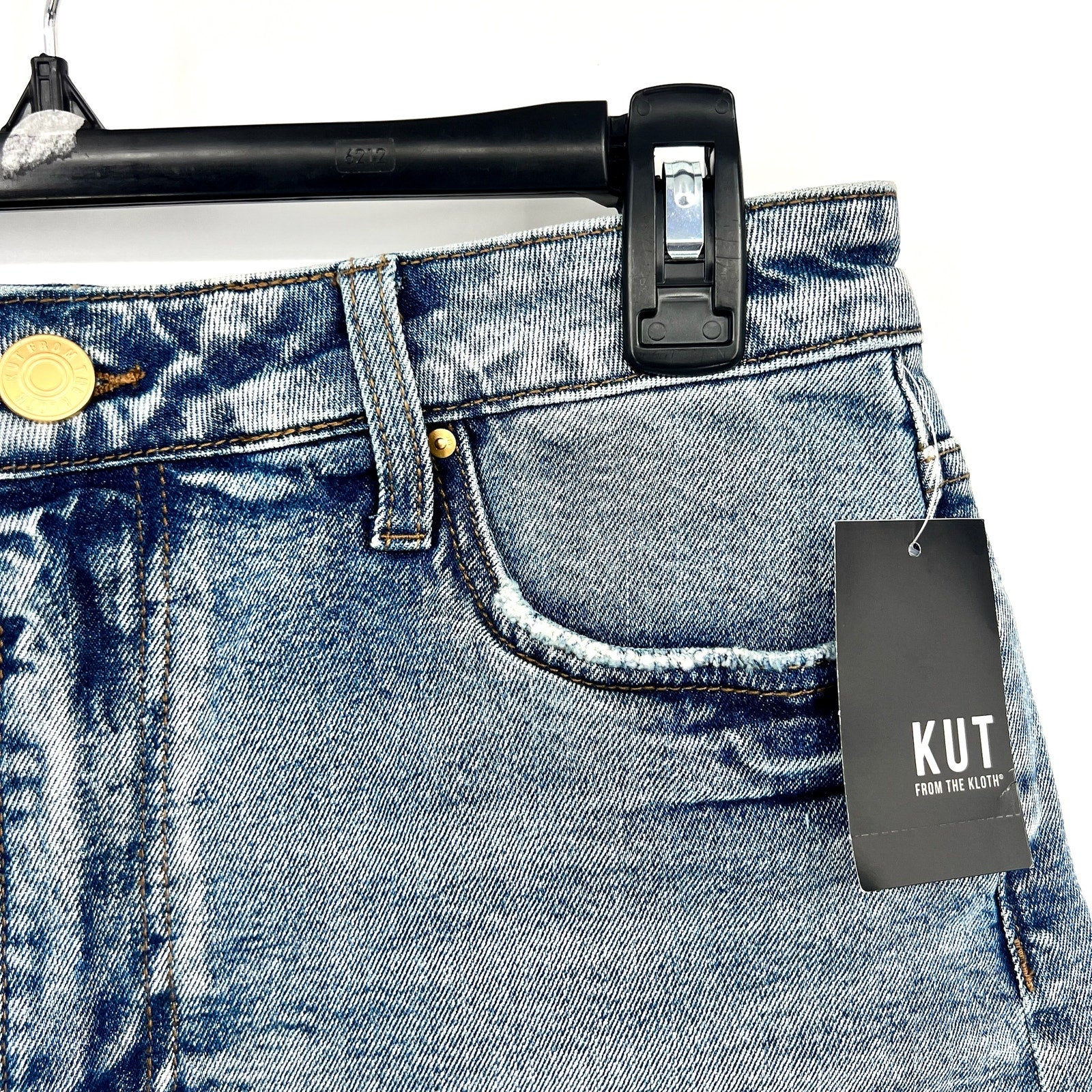 KUT FROM THE KLOTH Taylor Denim Shorts Size 2 Freedom Blue High Waist CutOff NWT