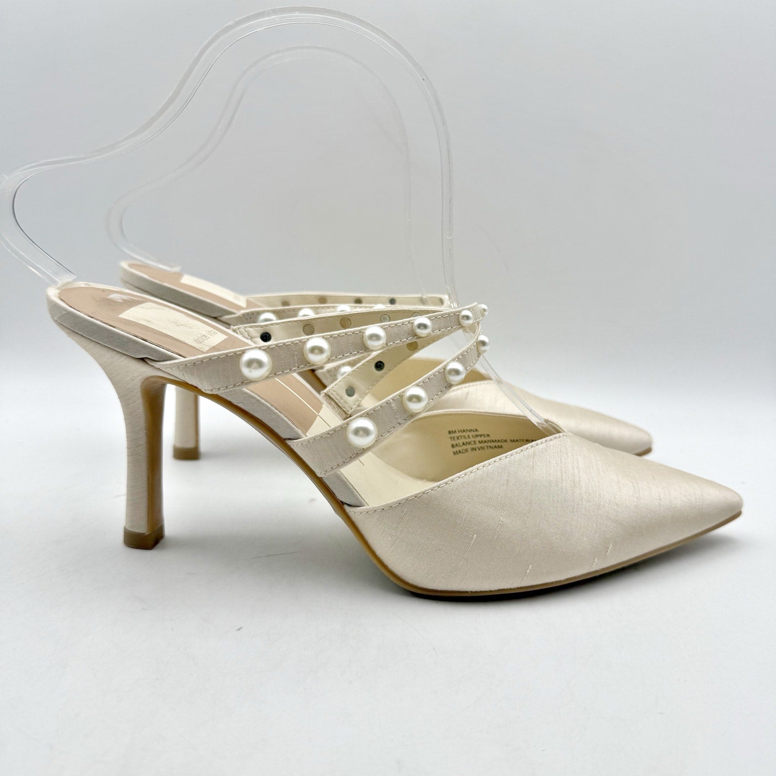 Dolce Vita Womens Hanna Mules US 8 M Ivory Satin Slip On NIB