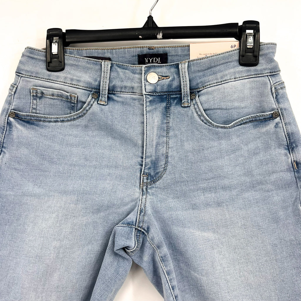 NYDJ Womens Ella Denim Shorts Size 4 PETITE Light Blue Poetry 8" Inseam NWT