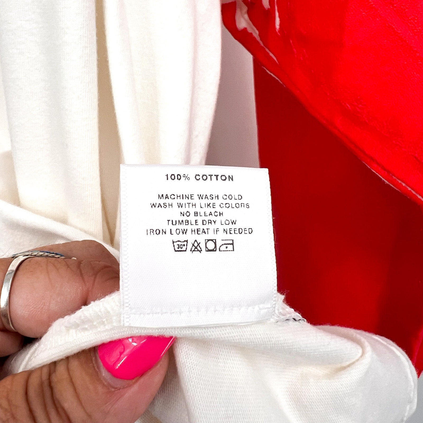 BTFL Men's Crewneck Baseball T-Shirt XL White Red Vinyl Sleeves NWOT