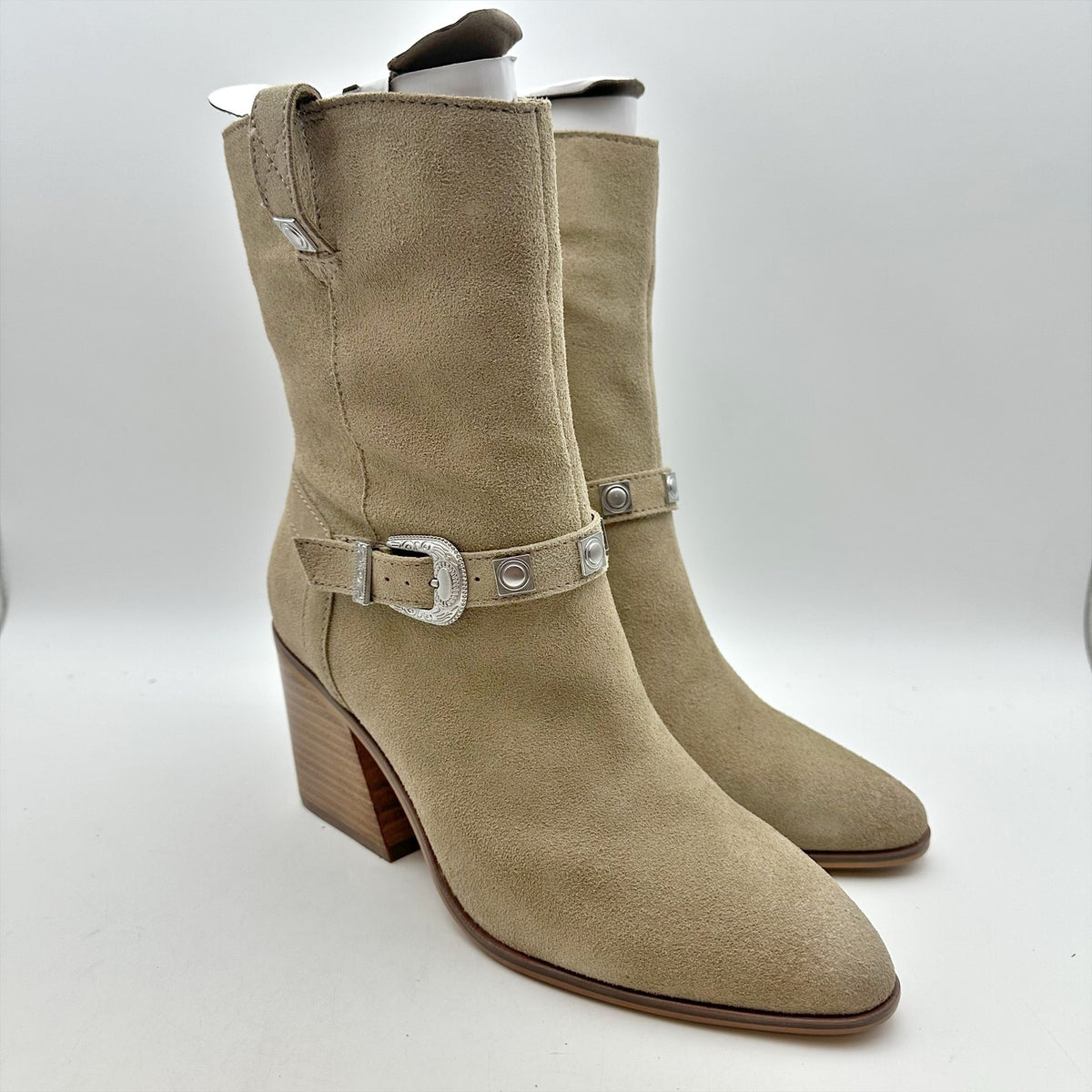 Lucky Brand Womens Sogn Mid Calf Boots Size 8 M Dune Tan Suede NIB